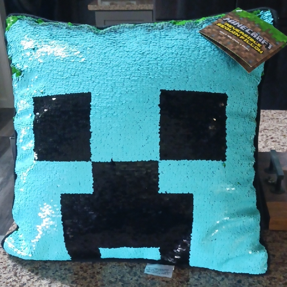 Minecraft Reversable Sequin Pillow